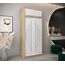 Kryspol Schwebetürenschrank York 100 cm Kleiderschrank mit Kleiderstange und Einlegeboden Schlafzimmer- Wohnzimmerschrank Schiebetüren Modern Design (Sonoma + Weiß mit Erweiterung)