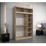 Kryspol Schwebetürenschrank York 150 cm Kleiderschrank mit Kleiderstange und Einlegeboden Schlafzimmer- Wohnzimmerschrank Schiebetüren Modern Design (Sonoma mit Erweiterung)