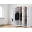 Hacienda-Look – 3trg massiv Kiefer Mexico Kleiderschrank "New Mexiko" Schlafzimmer-Schrank weiß – H193xB 152xT 54,5 cm – massive Kiefer – Farbe Weiß – Hacienda-Stil – wärmender Massivholz-Look fürs