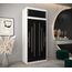Kryspol Schwebetürenschrank York 100 cm Kleiderschrank mit Kleiderstange und Einlegeboden Schlafzimmer- Wohnzimmerschrank Schiebetüren Modern Design (Weiß + Schwarz mit Erweiterung)