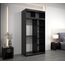 Kryspol Schwebetürenschrank York 120 cm Kleiderschrank mit Kleiderstange und Einlegeboden Schlafzimmer- Wohnzimmerschrank Schiebetüren Modern Design (Schwarz + Weiß mit Erweiterung)