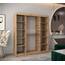 MEBLE KRYSPOL - Kleiderschrank, Schlafzimmerschrank - Schrank Zwei Türen - 4 Fächer rechts, Links, 2 Stangen, Fach - Garderobenschrank York, Körperfarbe Artisan, Frontfarbe Artisan - 180x62x200cm