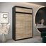 Kryspol Schwebetürenschrank York 150 cm Kleiderschrank mit Kleiderstange und Einlegeboden Schlafzimmer- Wohnzimmerschrank Schiebetüren Modern Design (Schwarz + Sonoma mit Erweiterung)