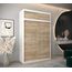 Kryspol Schwebetürenschrank York 150 cm Kleiderschrank mit Kleiderstange und Einlegeboden Schlafzimmer- Wohnzimmerschrank Schiebetüren Modern Design (Weiß + Sonoma mit Erweiterung)