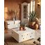 Hacienda-Look – 3trg massiv Kiefer Mexico Kleiderschrank "New Mexiko" Schlafzimmer-Schrank weiß – H193xB 152xT 54,5 cm – massive Kiefer – Farbe Weiß – Hacienda-Stil – wärmender Massivholz-Look fürs