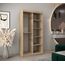 MEBLE KRYSPOL - Kleiderschrank, Schlafzimmerschrank - Schrank Zwei Türen - 4 Fachböden, 2 Stangen, Fachboden - Garderobenschrank York, Körperfarbe Sonoma, Frontfarbe Sonoma - 100x62x200cm