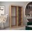 MEBLE KRYSPOL - Kleiderschrank, Schlafzimmerschrank - Schrank Zwei Türen - 4 Fachböden, 2 Stangen, Fachboden - Garderobenschrank York, Körperfarbe Artisan, Frontfarbe Weiß - 120x62x200cm