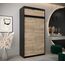 Kryspol Schwebetürenschrank York 120 cm Kleiderschrank mit Kleiderstange und Einlegeboden Schlafzimmer- Wohnzimmerschrank Schiebetüren Modern Design (Schwarz + Sonoma mit Erweiterung)