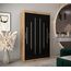 MEBLE KRYSPOL - Kleiderschrank, Schlafzimmerschrank - Schrank Zwei Türen - 4 Fachböden, 2 Stangen, Fachboden - Garderobenschrank York, Körperfarbe Artisan, Frontfarbe Schwarz - 120x62x200cm