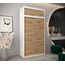Kryspol Schwebetürenschrank York 120 cm Kleiderschrank mit Kleiderstange und Einlegeboden Schlafzimmer- Wohnzimmerschrank Schiebetüren Modern Design (Weiß + Artisan Eiche mit Erweiterung)