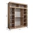 Kryspol Schwebetürenschrank York 200 cm Kleiderschrank mit Kleiderstange und Einlegeboden Schlafzimmer- Wohnzimmerschrank Schiebetüren Modern Design (Schwarz + Artisan Eiche mit Erweiterung)