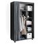Vicco Kleiderschrank Doros, Grau, 100 x 168 cm mit Rollen, mit Rollen zur flexiblen Platzierung im Raum