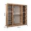 MEBLE KRYSPOL - Kleiderschrank, Schlafzimmerschrank - Schrank Zwei Türen - 4 Fächer rechts, Links, 2 Stangen, Fach - Garderobenschrank York, Körperfarbe Sonoma, Frontfarbe Weiß - 200x62x200cm