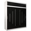 Kryspol Schwebetürenschrank York 200 cm Kleiderschrank mit Kleiderstange und Einlegeboden Schlafzimmer- Wohnzimmerschrank Schiebetüren Modern Design (Weiß + Schwarz mit Erweiterung)