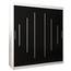 MEBLE KRYSPOL - Kleiderschrank, Schlafzimmerschrank - Schrank Zwei Türen - 4 Fächer rechts, Links, 2 Stangen, Fach - Garderobenschrank York, Körperfarbe Weiß, Frontfarbe Schwarz - 180x62x200cm