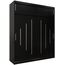 Kryspol Schwebetürenschrank York 200 cm Kleiderschrank mit Kleiderstange und Einlegeboden Schlafzimmer- Wohnzimmerschrank Schiebetüren Modern Design (Schwarz mit Erweiterung)