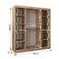MEBLE KRYSPOL - Kleiderschrank, Schlafzimmerschrank - Schrank Zwei Türen - 4 Fächer rechts, Links, 2 Stangen, Fach - Garderobenschrank York, Körperfarbe Weiß, Frontfarbe Sonoma - 180x62x200cm