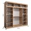 Kryspol Schwebetürenschrank York 250 cm Kleiderschrank mit Kleiderstange und Einlegeboden Schlafzimmer- Wohnzimmerschrank Schiebetüren Modern Design (Artisan Eiche + Weiß mit Erweiterung)