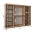 MEBLE KRYSPOL - Kleiderschrank, Schlafzimmerschrank - Schrank DREI Türen - 4 Fächer rechts, Links, 2 Stangen, Fach - Garderobenschrank York, Körperfarbe Weiß, Frontfarbe Artisan - 250x62x200cm