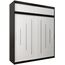 Kryspol Schwebetürenschrank York 200 cm Kleiderschrank mit Kleiderstange und Einlegeboden Schlafzimmer- Wohnzimmerschrank Schiebetüren Modern Design (Schwarz + Weiß mit Erweiterung)