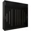 Kryspol Schwebetürenschrank York 250 cm Kleiderschrank mit Kleiderstange und Einlegeboden Schlafzimmer- Wohnzimmerschrank Schiebetüren Modern Design (Schwarz mit Erweiterung)