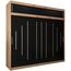 Kryspol Schwebetürenschrank York 250 cm Kleiderschrank mit Kleiderstange und Einlegeboden Schlafzimmer- Wohnzimmerschrank Schiebetüren Modern Design (Artisan Eiche + Schwarz mit Erweiterung)