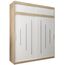 Kryspol Schwebetürenschrank York 200 cm Kleiderschrank mit Kleiderstange und Einlegeboden Schlafzimmer- Wohnzimmerschrank Schiebetüren Modern Design (Sonoma + Weiß mit Erweiterung)
