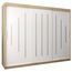 MEBLE KRYSPOL - Kleiderschrank, Schlafzimmerschrank - Schrank DREI Türen - 4 Fächer rechts, Links, 2 Stangen, Fach - Garderobenschrank York, Körperfarbe Sonoma, Frontfarbe Weiß - 250x62x200cm