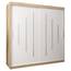MEBLE KRYSPOL - Kleiderschrank, Schlafzimmerschrank - Schrank Zwei Türen - 4 Fächer rechts, Links, 2 Stangen, Fach - Garderobenschrank York, Körperfarbe Sonoma, Frontfarbe Weiß - 200x62x200cm