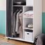 Vicco Kleiderschrank Doros, Weiß, 100 x 146.6 cm mit Rollen, mit Rollen zur flexiblen Platzierung im Raum