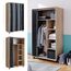 Vicco Kleiderschrank Doros, Sonoma, 100 x 168 cm offen, mit Rollen, mit Rollen zur flexiblen Platzierung im Raum