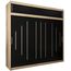 Kryspol Schwebetürenschrank York 250 cm Kleiderschrank mit Kleiderstange und Einlegeboden Schlafzimmer- Wohnzimmerschrank Schiebetüren Modern Design (Sonoma + Schwarz mit Erweiterung)