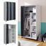 Vicco Kleiderschrank Doros, Weiß, 100 x 168 cm, mit Rollen zur flexiblen Platzierung im Raum
