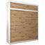 Kryspol Schwebetürenschrank York 200 cm Kleiderschrank mit Kleiderstange und Einlegeboden Schlafzimmer- Wohnzimmerschrank Schiebetüren Modern Design (Weiß + Artisan Eiche mit Erweiterung)