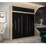 Kryspol Schwebetürenschrank York 200 cm Kleiderschrank mit Kleiderstange und Einlegeboden Schlafzimmer- Wohnzimmerschrank Schiebetüren Modern Design (Sonoma + Schwarz mit Erweiterung)