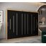 MEBLE KRYSPOL - Kleiderschrank, Schlafzimmerschrank - Schrank DREI Türen - 4 Fächer rechts, Links, 2 Stangen, Fach - Garderobenschrank York, Körperfarbe Artisan, Frontfarbe Schwarz - 250x62x200cm
