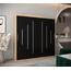 MEBLE KRYSPOL - Kleiderschrank, Schlafzimmerschrank - Schrank Zwei Türen - 4 Fächer rechts, Links, 2 Stangen, Fach - Garderobenschrank York, Körperfarbe Sonoma, Frontfarbe Schwarz - 200x62x200cm