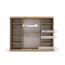 MEBLE KRYSPOL - Kleiderschrank, Schlafzimmerschrank - Schrank DREI Türen - 4 Fächer rechts, Links, 2 Stangen, Fach - Garderobenschrank York, Körperfarbe Artisan, Frontfarbe Weiß - 250x62x200cm