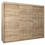 MEBLE KRYSPOL - Kleiderschrank, Schlafzimmerschrank - Schrank DREI Türen - 4 Fächer rechts, Links, 2 Stangen, Fach - Garderobenschrank York, Körperfarbe Sonoma, Frontfarbe Sonoma - 250x62x200cm