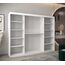 MEBLE KRYSPOL - Kleiderschrank, Schlafzimmerschrank - Schrank DREI Türen - 4 Fächer rechts, Links, 2 Stangen, Fach - Garderobenschrank York, Körperfarbe Weiß, Frontfarbe Sonoma - 250x62x200cm