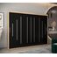 MEBLE KRYSPOL - Kleiderschrank, Schlafzimmerschrank - Schrank DREI Türen - 4 Fächer rechts, Links, 2 Stangen, Fach - Garderobenschrank York, Körperfarbe Sonoma, Frontfarbe Schwarz - 250x62x200cm