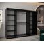 MEBLE KRYSPOL - Kleiderschrank, Schlafzimmerschrank - Schrank DREI Türen - 4 Fächer rechts, Links, 2 Stangen, Fach - Garderobenschrank York, Körperfarbe Schwarz, Frontfarbe Artisan - 250x62x200cm