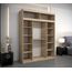 Kryspol Schwebetürenschrank York 180 cm Kleiderschrank mit Kleiderstange und Einlegeboden Schlafzimmer- Wohnzimmerschrank Schiebetüren Modern Design (Sonoma + Schwarz mit Erweiterung)
