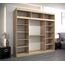 Kryspol Schwebetürenschrank York 250 cm Kleiderschrank mit Kleiderstange und Einlegeboden Schlafzimmer- Wohnzimmerschrank Schiebetüren Modern Design (Sonoma + Weiß mit Erweiterung)