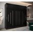 Kryspol Schwebetürenschrank York 250 cm Kleiderschrank mit Kleiderstange und Einlegeboden Schlafzimmer- Wohnzimmerschrank Schiebetüren Modern Design (Schwarz mit Erweiterung)