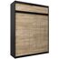 Kryspol Schwebetürenschrank York 180 cm Kleiderschrank mit Kleiderstange und Einlegeboden Schlafzimmer- Wohnzimmerschrank Schiebetüren Modern Design (Schwarz + Sonoma mit Erweiterung)