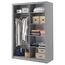 Schwebetürenschrank Kleiderschrank AR-04 ARTI Garderobenschrank mit Spiegel Schiebetürenschrank (Grau Matt)