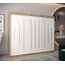 MEBLE KRYSPOL - Kleiderschrank, Schlafzimmerschrank - Schrank DREI Türen - 4 Fächer rechts, Links, 2 Stangen, Fach - Garderobenschrank York, Körperfarbe Artisan, Frontfarbe Weiß - 250x62x200cm