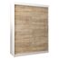 MEBLE KRYSPOL - Kleiderschrank, Schlafzimmerschrank - Schrank Zwei Türen - 4 Fachböden, 2 Stangen, Fachboden - Garderobenschrank York, Körperfarbe Weiß, Frontfarbe Sonoma - 150x62x200cm