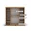 MEBLE KRYSPOL - Kleiderschrank, Schlafzimmerschrank - Schrank Zwei Türen - 4 Fächer rechts, Links, 2 Stangen, Fach - Garderobenschrank York, Körperfarbe Weiß, Frontfarbe Schwarz - 200x62x200cm